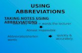 Using abbreviations