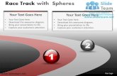 Race track with spheres playrs winning powerpoint presentation slides.