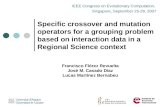 Specific crossover and mutation operators for a grouping problem based on interaction data in a Regional Science context