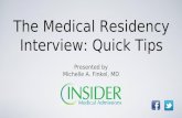The Medical Residency Interview: Quick Tips