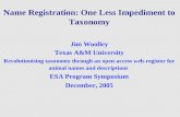 Jim Woolley - Name Registration: One Less Impediment to Taxonomy