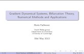 Gradient Dynamical Systems, Bifurcation Theory, Numerical Methods and Applications