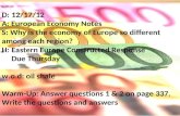 Europe Economy & Environment