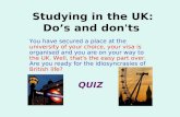 Studying in the UK quiz