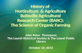 History of horticulture agriculture USDA BARC 2012