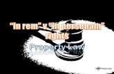 Property Law   In Rem V In Personam