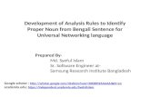 Development of analysis rules to identify proper noun from bengali sentence for universal networking language