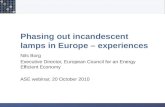 Phasing out incandescent lamps in Europe – Experiences
