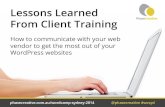 Lessons Learned from Training Clients to use WordPress