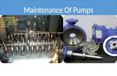 Maintenance of Pumps