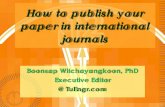 How to publish your paper in international journals