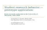 Student research behavior — prototype application (at CIL)