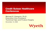 wyeth Download DocumentationCredit Suisse Group Healthcare Conference