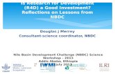 Is Research for Development (R4D) a good investment? Reflections on lessons from NBDC