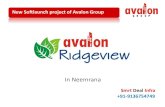 Avalon Ridgeview Neemarna,Rate-2650/-Per Sq.Feet,Call-9136754749