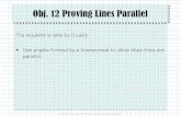 Obj. 12 Proving Lines Parallel