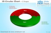 3 d pie chart circular with hole in center 2 stages powerpoint presentation slides and ppt templates