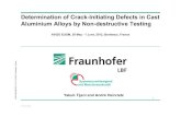 Determination of crack-initiating defects in cast aluminium alloys by Non-destructive Testing