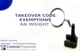 Takeover Code Exemptions