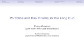 Portfolios and Risk Premia for the Long Run