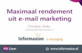 Presentatie AllUser maximaal rendement uit e-mail marketing - Christian Sinken