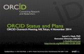 ORCID Status and Plans: Tokyo Outreach Meeting 2014