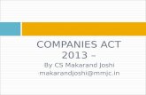 Companies act 2013  rpt - baroda - 11 july 2014