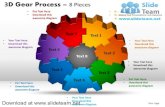 3 d gear split up into pie chart pieces process 8 pieces style 2 powerpoint presentation slides and ppt templates