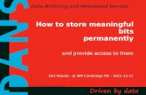 2011 IBM-KNAW Cambridge - How to store meaningful bits permanently