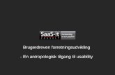 Brugerdreven forretningsudvikling - En antropologisk tilgang til usability, Anders Trolle-Schultz & Karen Kaas Lind, Saas it workshop