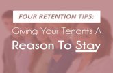 Four Tenant Retention Tips: Giving Your Tenants A Reason To Stay