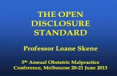 Loane Skene, Faculty of Law, Faculty of Medicine, Dentistry and Health Sciences - The Open Disclosure Standard