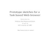 Prototype sketches for a task based web browser