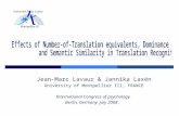 Effects of number of translations in a translation recognition task ICP Berlin Germany 11 juillet 2008