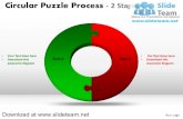 2 pieces pie chart circular puzzle with hole in center process powerpoint diagrams and powerpoint templates