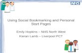 Using social bookmarking and personal start pages
