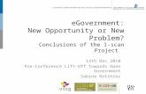 Sabine Rotthier – I-scan tool. e-Government: a new cance or a new problem?