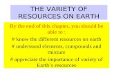 The variety of resources on earth