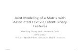 Joint Modeling of a Matrix with Associated Text via Latent Binary Features