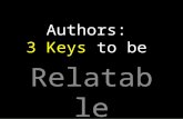 Authors:  3 keys to relatability