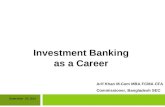 Investment banking as a career september 22, 2013 (du)