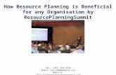 How Resource Planning is Beneficial for any Organisation by ResourcePlanningSummit