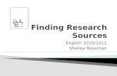 Finding Research Sources- Eng 1010