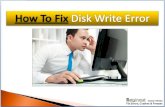 How To Fix Disk Write Error