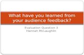 What have you learned from your audience feedback media A2