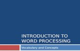 Word Processing Introduction