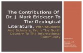 The Contributions of Dr. J. Mark Erickson to the geological literature presentation