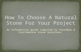 How To Choose A Natural Stone For Your Project