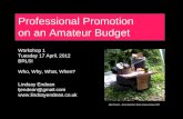 Professional Promotion on an Amateur Budget 1, 17/04/12