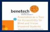 Annotation as a Tool for Accessibility for Blind and Vision Impaired Students